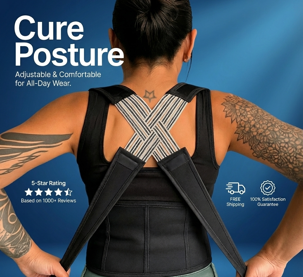 CurePosture™ — Adjustable Posture Corrector for Back, Neck & Shoulder Relief